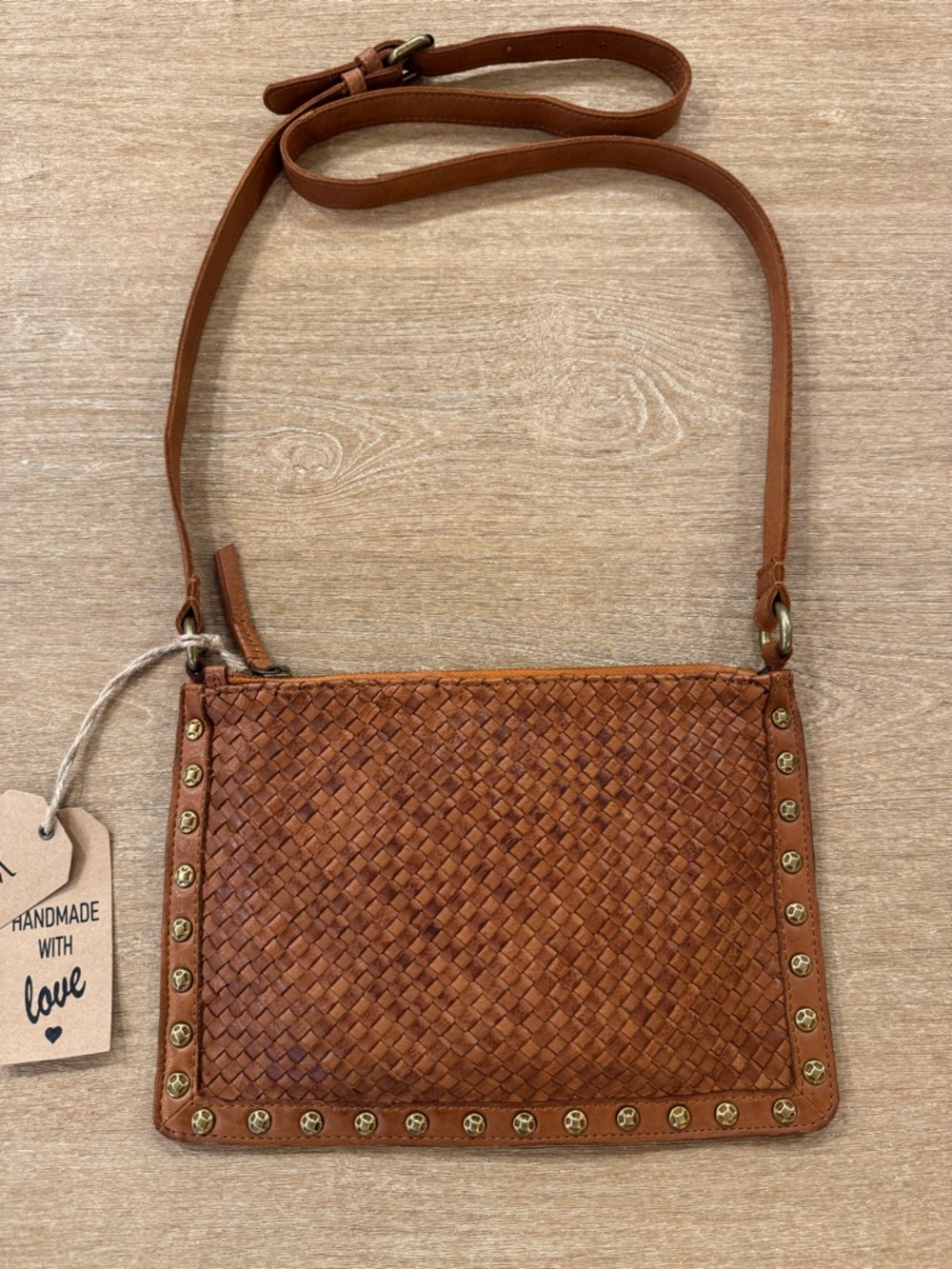 Wild West Woven Crossbody Bag - Brown